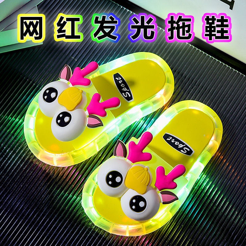 Children'S Slippers Summer Small And Medium-Sized Children'S Internet Popular Baby Animal Luminous Cute Indoor And Outdoor Anti-Slip Sandals For Boys And Girls - Image 3